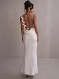 Marie Vestido Largo Satinado para Mujer – Vestido Fiesta Elegante Chic