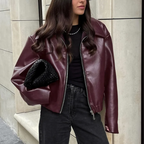 Celeste Chaqueta Bomber para Mujer – Cazadora Polipiel Oversize Chic