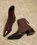 Grace Bottines à talons pour femme – Bottes élégantes en daim avec détails brillants