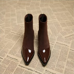Grace Bottines à talons pour femme – Bottes élégantes en daim avec détails brillants