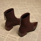 Grace Bottines à talons pour femme – Bottes élégantes en daim avec détails brillants