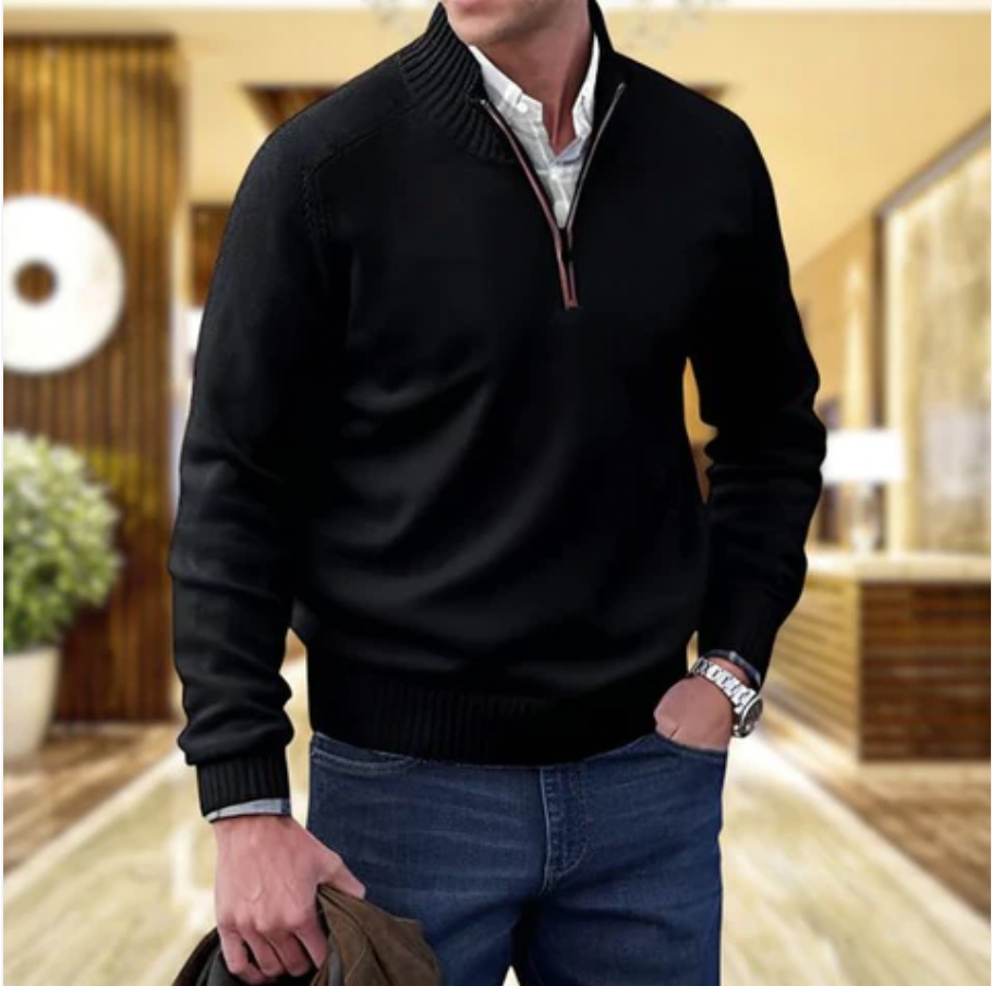 Adrian Pull zippé pour Homme – Pull Élégant Cachemire Chic