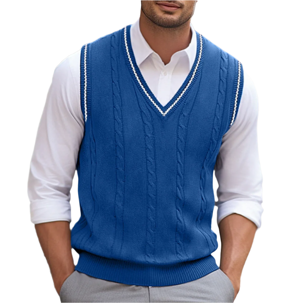 Kyson Chaleco de Punto para Hombre – Jersey sin Mangas Elegante con Cuello V