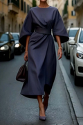 Louise Robe élégante pour femme – Robe fluide avec manches bouffantes chic