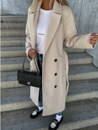 Talia Manteau long pour femme – Trench élégant croisé d'hiver chic