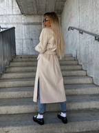 Talia Manteau long pour femme – Trench élégant croisé d'hiver chic