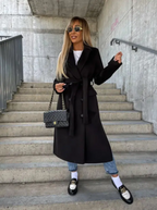 Talia Manteau long pour femme – Trench élégant croisé d'hiver chic