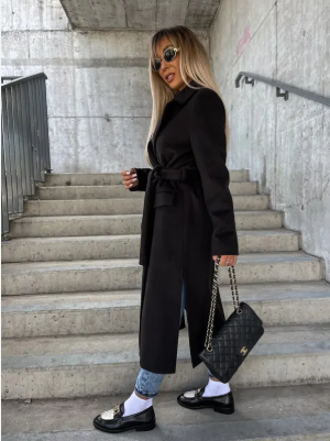Talia Manteau long pour femme – Trench élégant croisé d'hiver chic