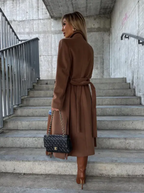 Talia Manteau long pour femme – Trench élégant croisé d'hiver chic