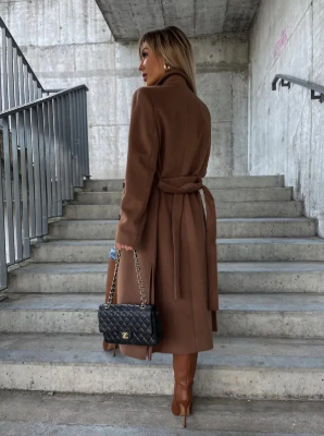 Talia Abrigo Largo para Mujer – Trench Elegante Cruzado de Invierno Chic