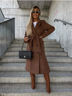 Talia Manteau long pour femme – Trench élégant croisé d'hiver chic