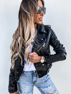 Maxine veste en cuir pour femme – blouson élégant chic intemporel