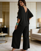 Vanessa Conjunto Mujer – Set Dos Piezas, Top Escote en V y Pantalón Ancho
