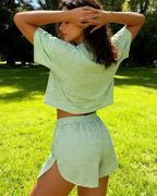 Rebecca Conjunto Mujer – Set Deportivo Casual con Camiseta, Shorts y Tejido Transpirable