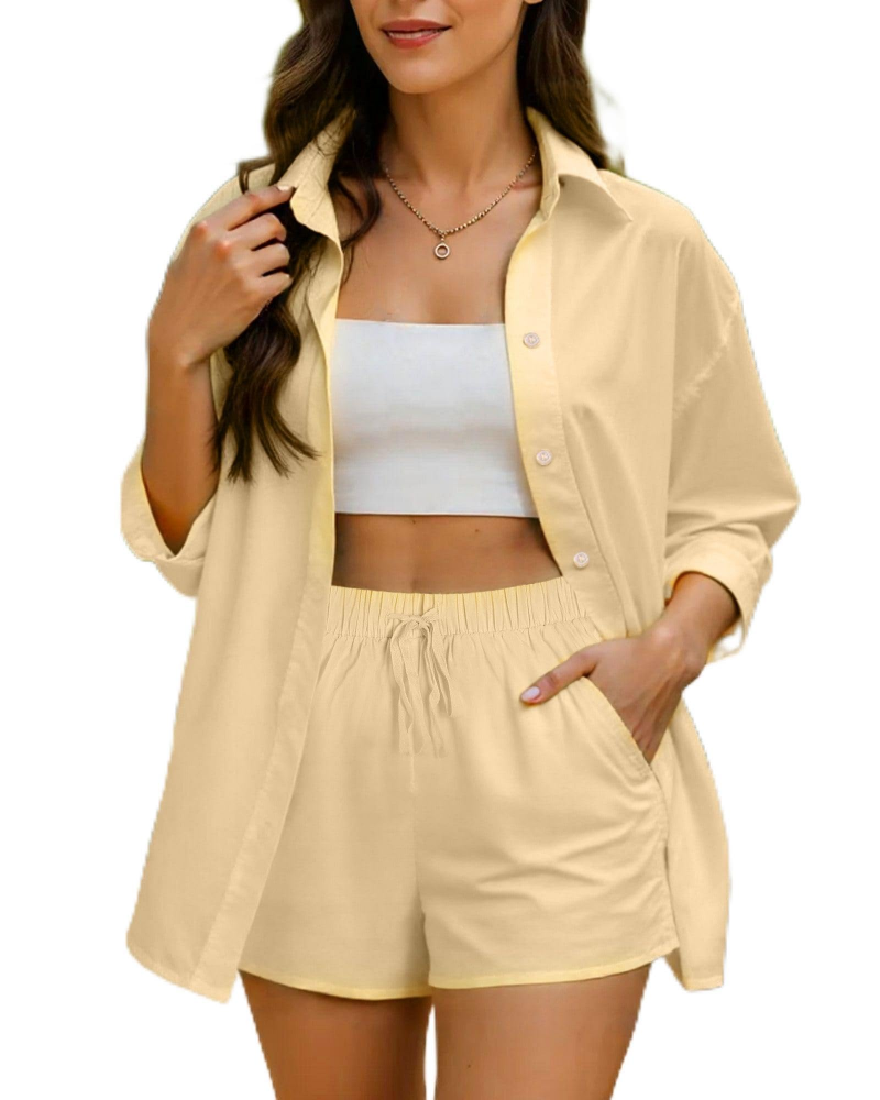Clara Conjunto Mujer – Set Negro Dos Piezas, Shorts y Algodón para Playa