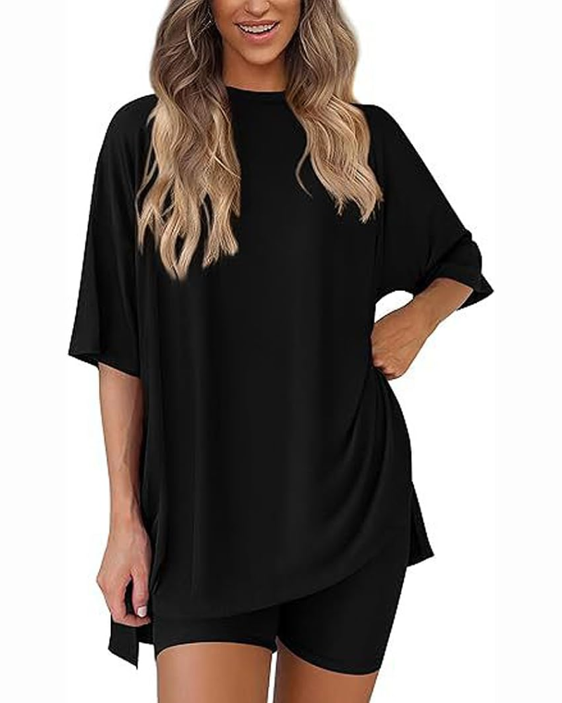 Eliza Conjunto Lounge Mujer – Set Dos Piezas, Manga Corta y Corte Holgado