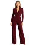Eleyna Combinaison blazer pour femme – Combinaison élégante palazzo chic moderne