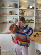Zoey Pull en Mohair pour Femme – Pull Multicolore Élégant et Chaud