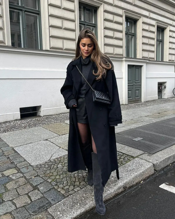 Vivian Manteau en laine pour femme – Manteau élégant d'hiver classique chic