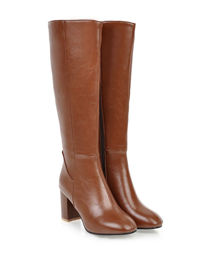 Paige Botas para Mujer – Botines Elegantes Tacón Bloque Cremallera Chic