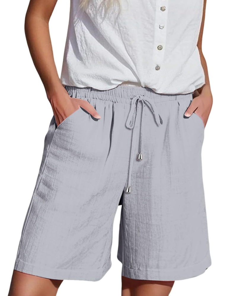 Bella Shorts Mujer – Paper Bag de Cintura Alta con Cordón y Bolsillos