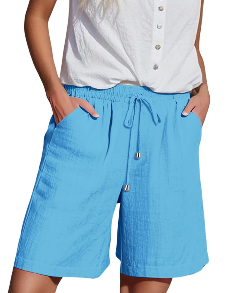Bella Shorts Mujer – Paper Bag de Cintura Alta con Cordón y Bolsillos
