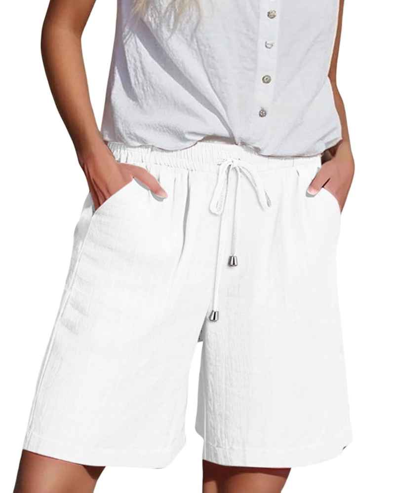 Bella Shorts Mujer – Paper Bag de Cintura Alta con Cordón y Bolsillos