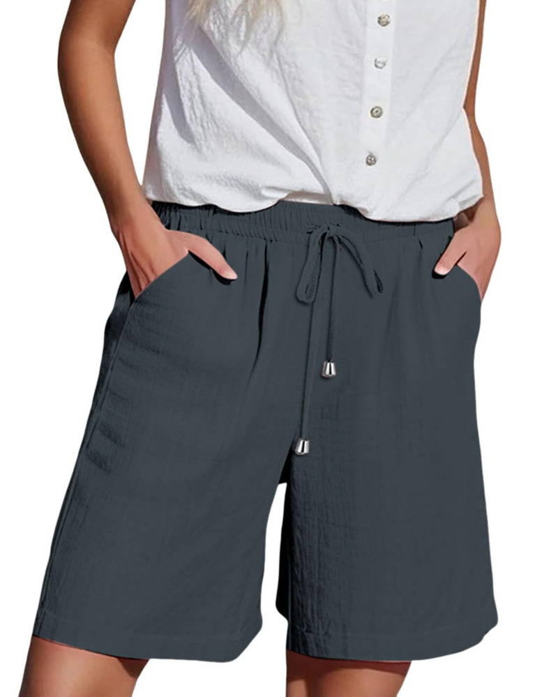 Bella Shorts Mujer – Paper Bag de Cintura Alta con Cordón y Bolsillos
