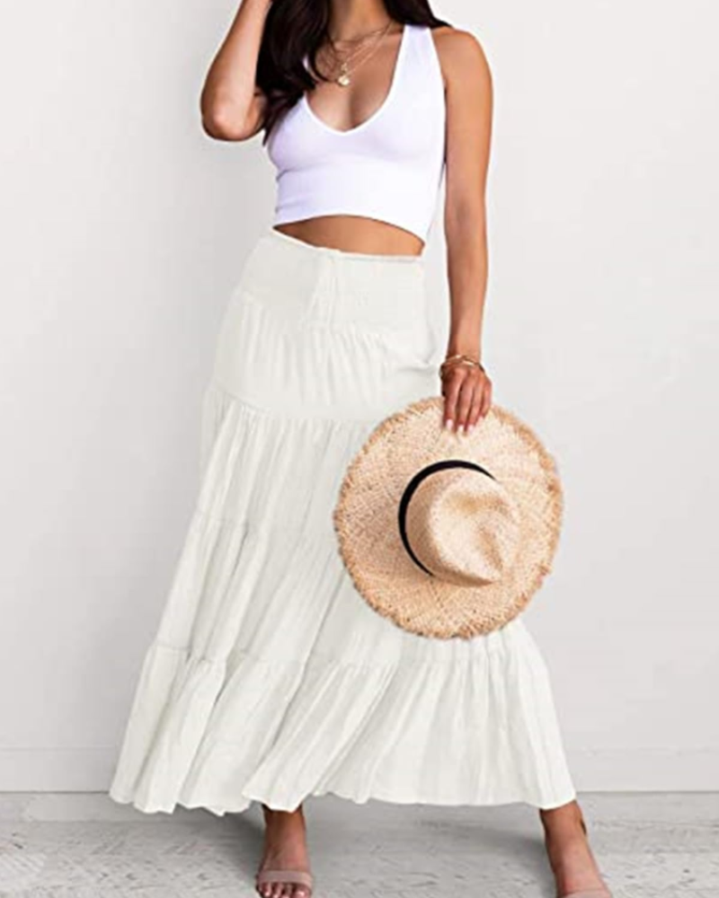 Brianna Vestido Maxi Mujer – Diseño 2 en 1 Boho con Cintura Elástica