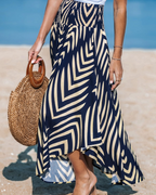 Kennedy Falda Maxi Mujer – Viscosa Boho con Cintura Elástica y Estampado Abstracto