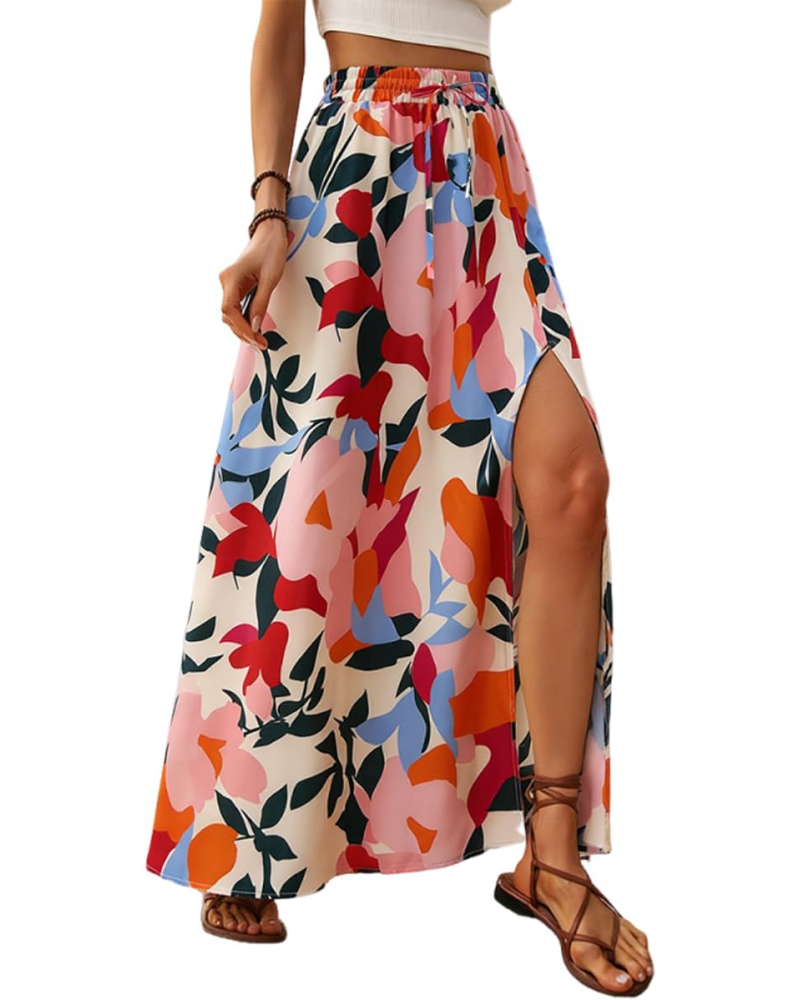 Savannah Falda Maxi Mujer – Cintura Alta Elástica con Abertura Lateral
