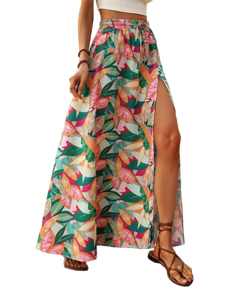 Savannah Falda Maxi Mujer – Cintura Alta Elástica con Abertura Lateral