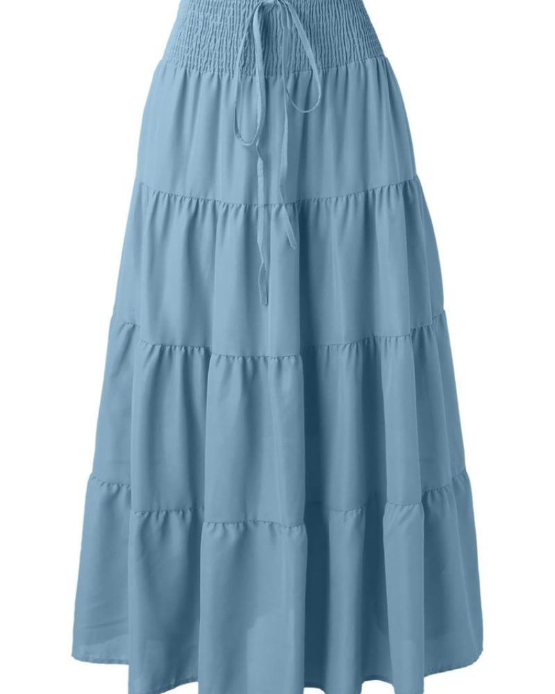 Brianna Vestido Maxi Mujer – Diseño 2 en 1 Boho con Cintura Elástica
