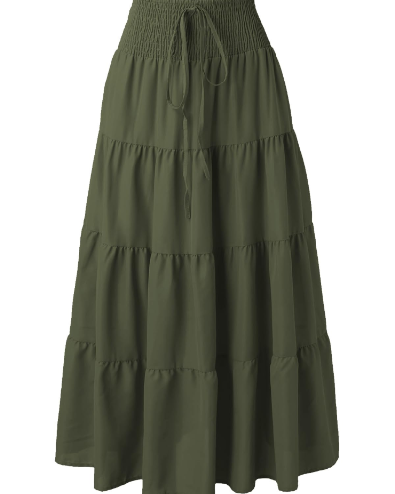 Brianna Vestido Maxi Mujer – Diseño 2 en 1 Boho con Cintura Elástica