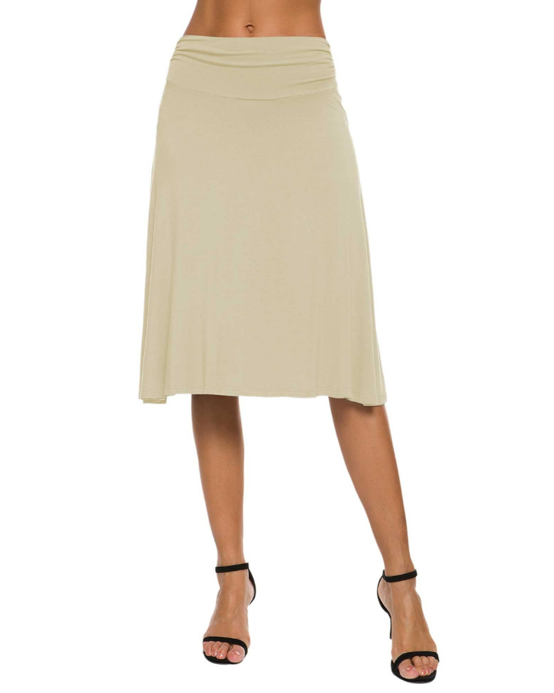 Harper Falda Midi Mujer – Línea A Elástica con Tejido Stretch y Estilo Elegante