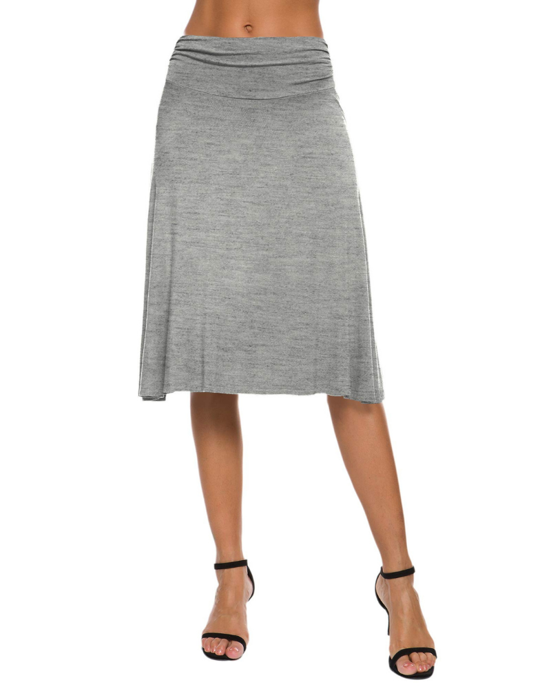 Harper Falda Midi Mujer – Línea A Elástica con Tejido Stretch y Estilo Elegante