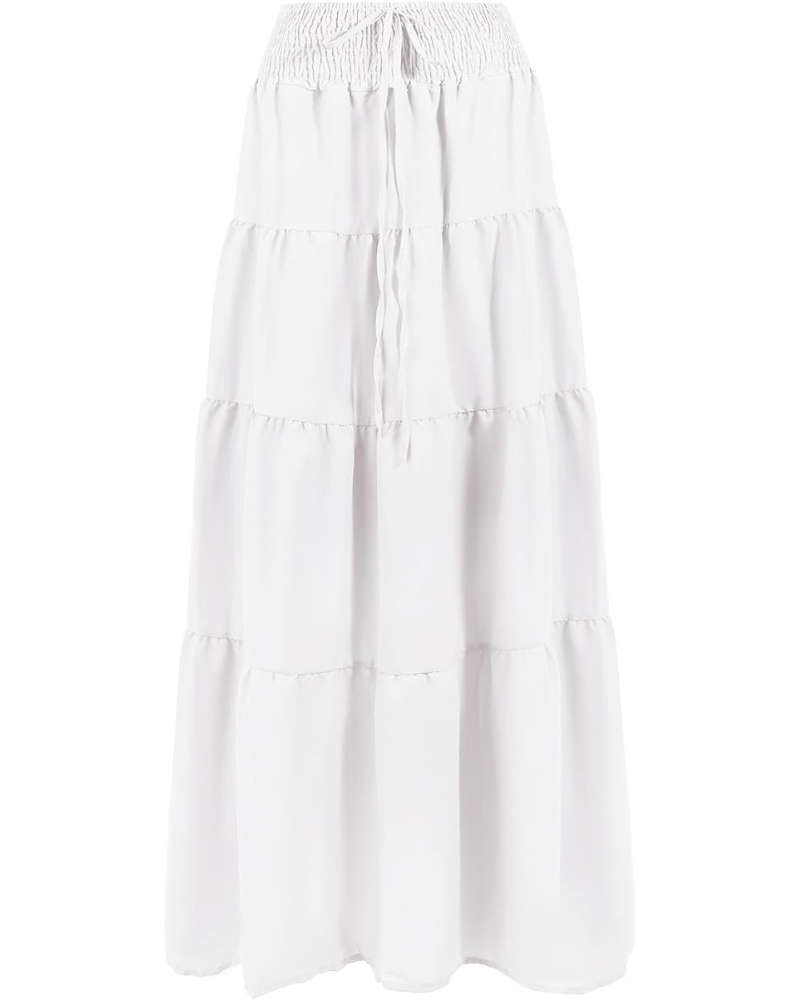 Layla Falda Maxi Mujer – Diseño 2 en 1 de Chifón con Cintura Alta Elástica