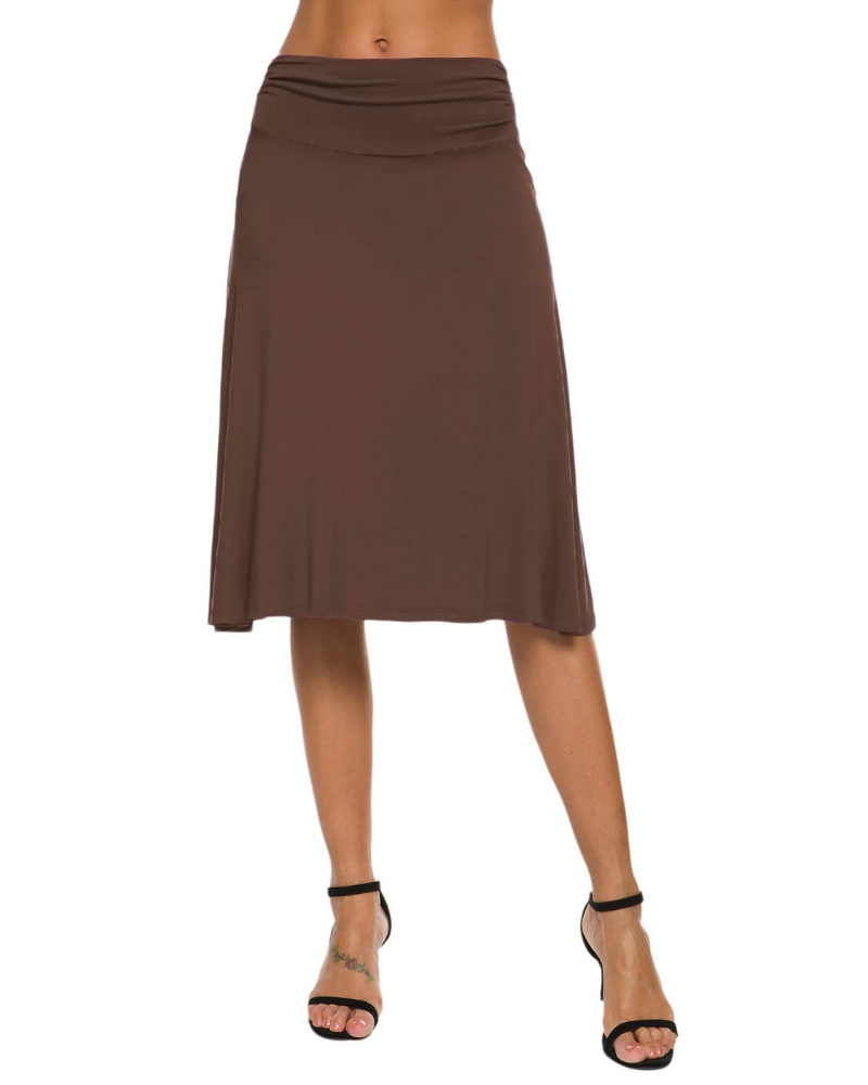 Harper Falda Midi Mujer – Línea A Elástica con Tejido Stretch y Estilo Elegante