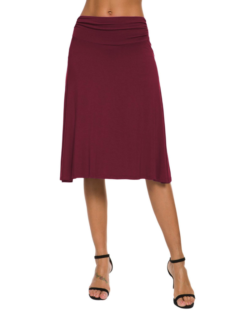 Harper Falda Midi Mujer – Línea A Elástica con Tejido Stretch y Estilo Elegante