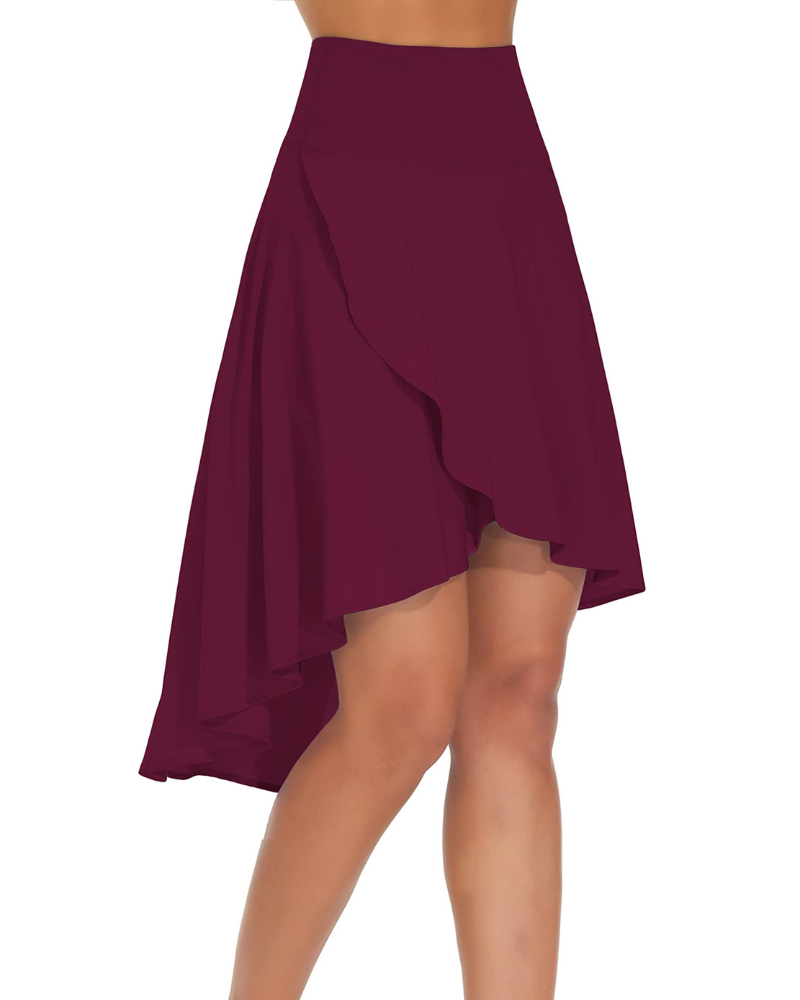 Luna Falda Pantalón Mujer – Volante Asimétrico con Shorts Integrados y Bolsillos