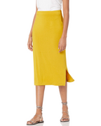 Eliza Falda Midi Mujer – Jersey Elástico con Cintura Pull-On y Aberturas Laterales
