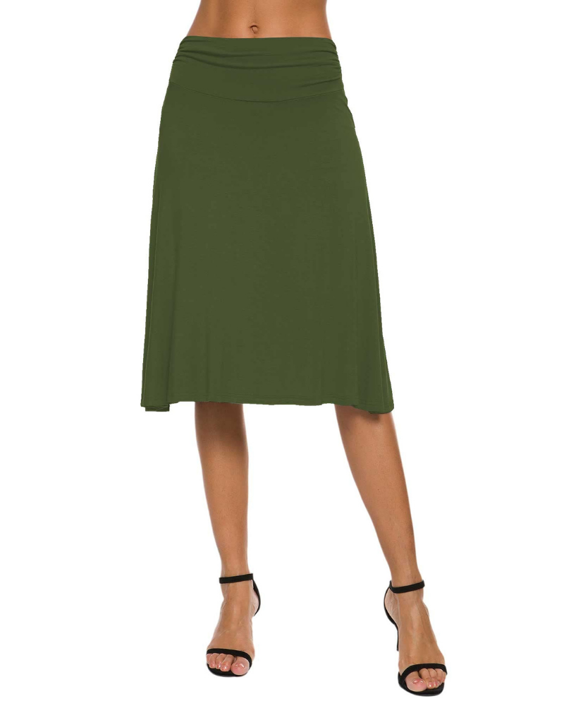 Harper Falda Midi Mujer – Línea A Elástica con Tejido Stretch y Estilo Elegante