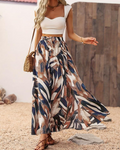 Savannah Falda Maxi Mujer – Cintura Alta Elástica con Abertura Lateral