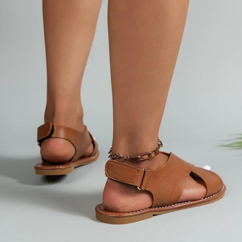 Charley Sandales en Cuir pour Femme – Sandales Élégantes Confortables Été