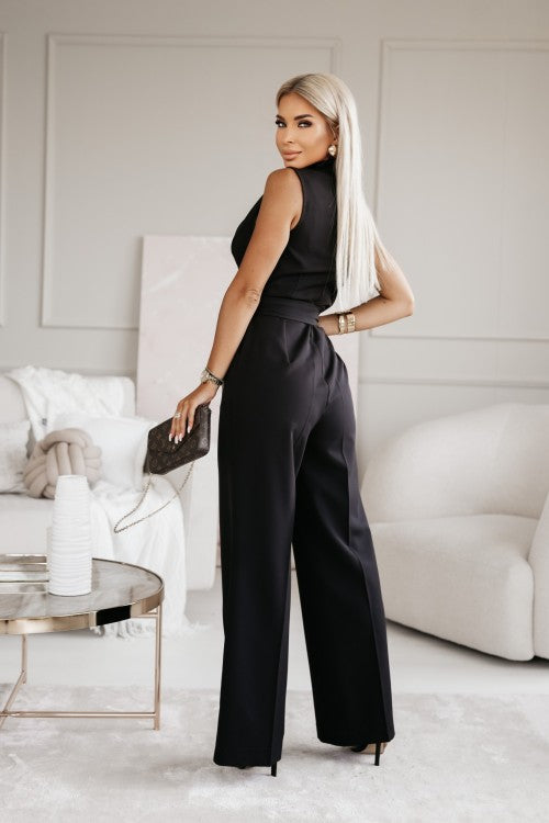 Giuliana Combinaison Élégante pour Femme – Combinaison Longue Sans Manches Chic