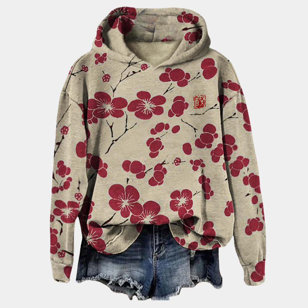 Kaori Sudadera con Capucha para Mujer – Hoodie Floral Oversize Cómoda y Moderna
