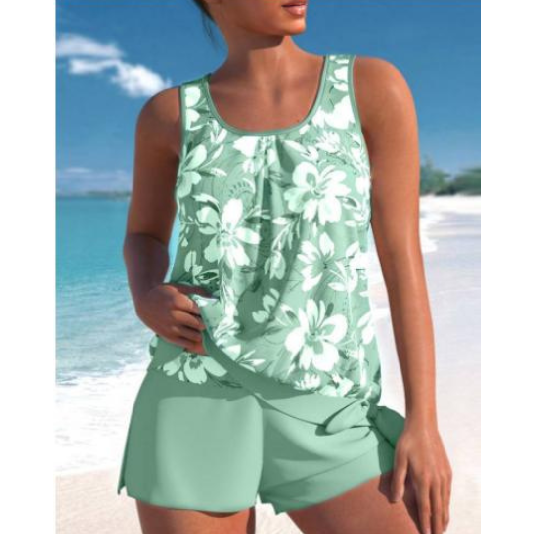 Adalina Tankini Floral para Mujer – Bikini Dos Piezas Elegante Playa Verano