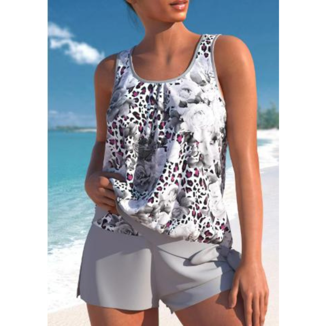 Adalina Tankini Floral para Mujer – Bikini Dos Piezas Elegante Playa Verano