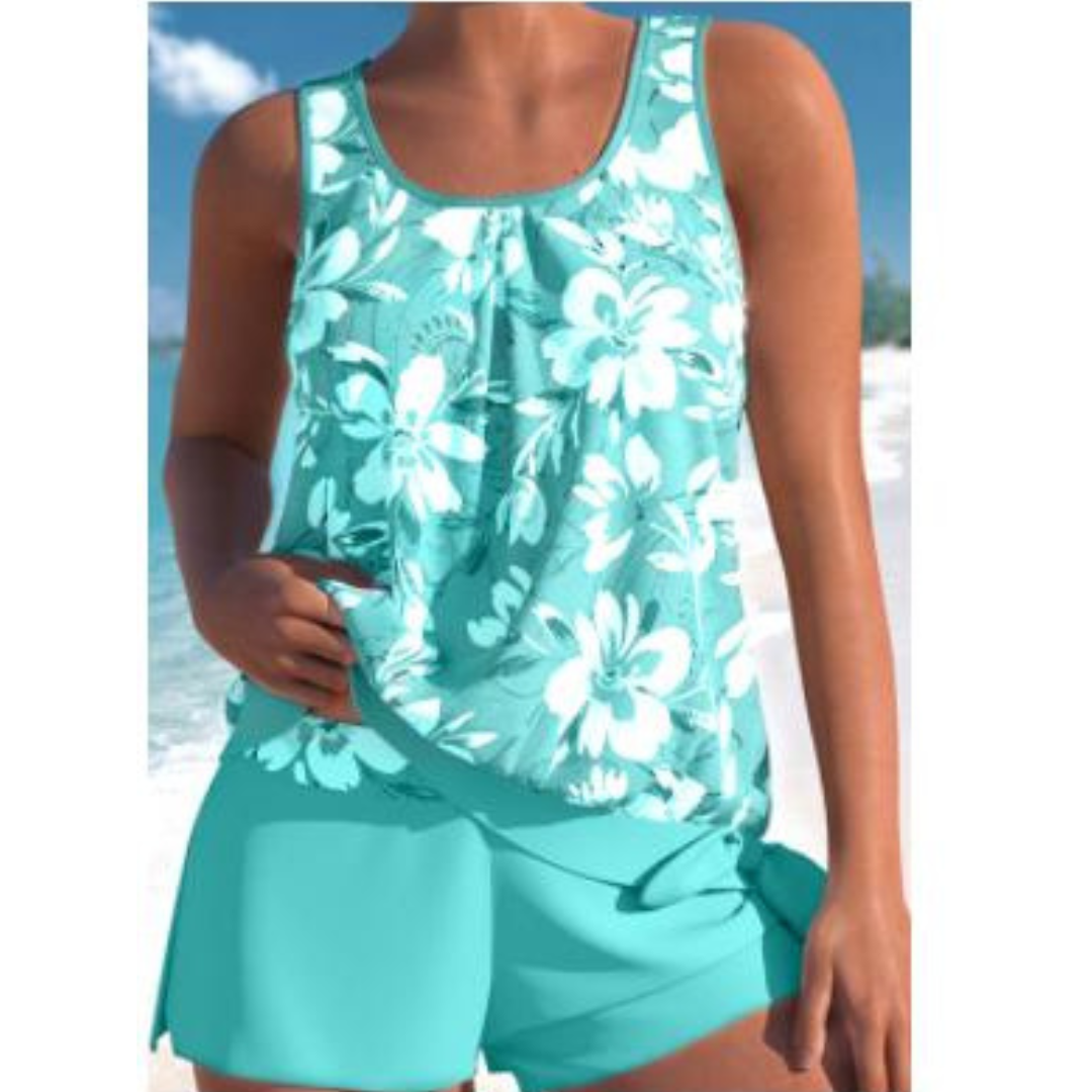 Adalina Tankini Floral para Mujer – Bikini Dos Piezas Elegante Playa Verano