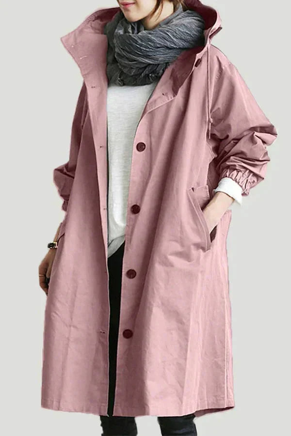 Elizabeth Abrigo de Lluvia para Mujer – Chaqueta Impermeable Elegante con Capucha